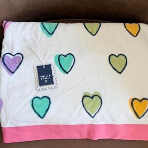 Roller Rabbit White Heart Cover with Pink Hem